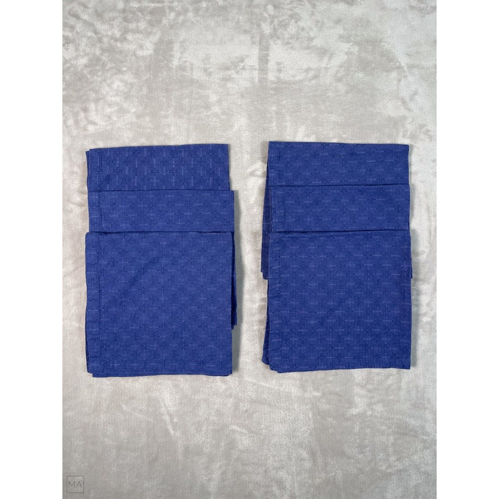 Set Of 6: Crate And Barrel Cloth Lamont Napkin Cobalt Blue